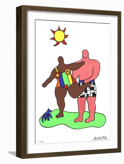 Sur la Plage I-Niki de Saint Phalle-Framed Premium Edition