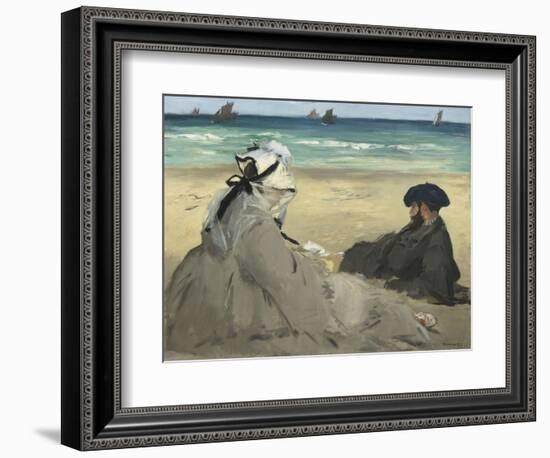 Sur la plage-Edouard Manet-Framed Giclee Print