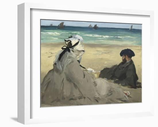 Sur la plage-Edouard Manet-Framed Giclee Print