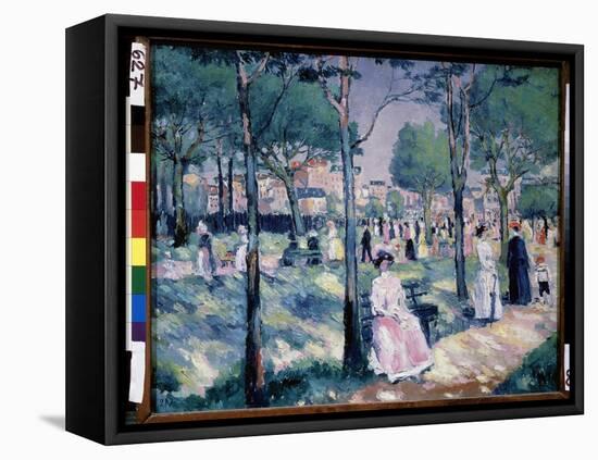 Sur Le Boulevard (On the Boulevard). Scene D'ete, Dans Un Parc Avec La Ville En Arriere Plan, De No-Kazimir Severinovich Malevich-Framed Premier Image Canvas