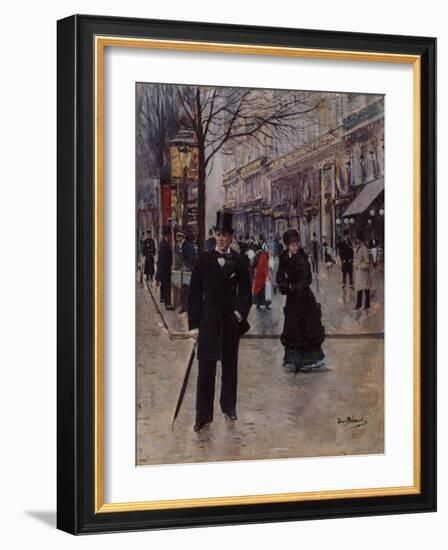 Sur le boulevard-Jean Béraud-Framed Giclee Print