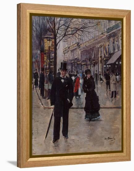 Sur le boulevard-Jean Béraud-Framed Premier Image Canvas