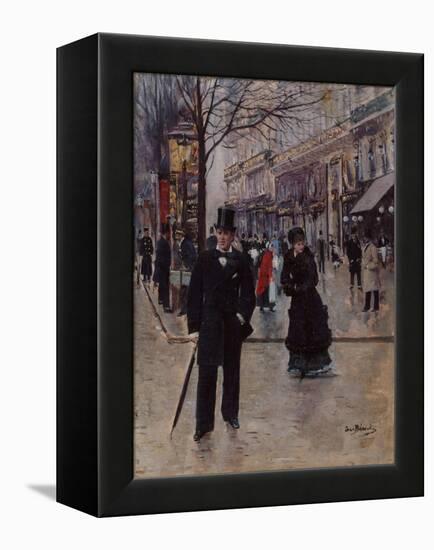 Sur le boulevard-Jean Béraud-Framed Premier Image Canvas