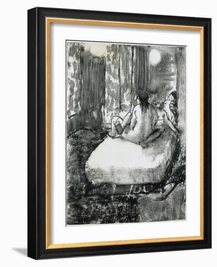 Sur le lit-Edgar Degas-Framed Giclee Print