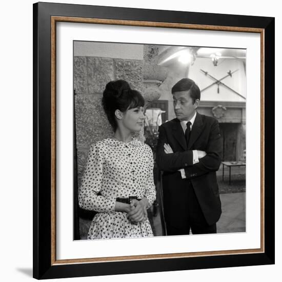 Sur le tournage du film and Satan conduit le bal with Bernadette Lafont and Jacques Doniol-Valcroze-null-Framed Photo