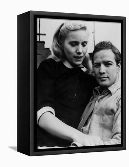 Sur les quais On The Waterfront d' EliaKazan with Eva Marie Saint and Marlon Brando, 1954 Oscar, 19-null-Framed Stretched Canvas