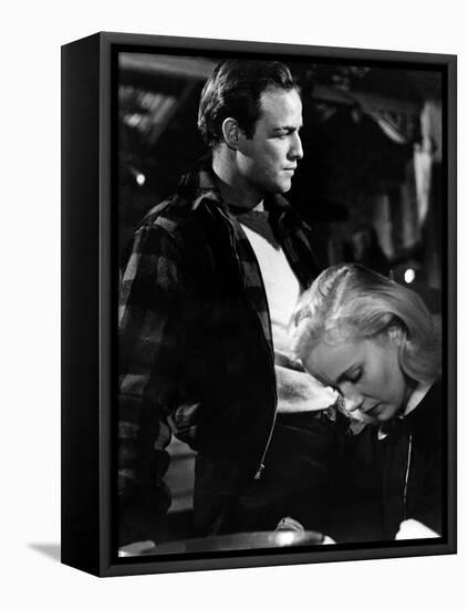 Sur les quais On The Waterfront d' EliaKazan with Eva Marie Saint and Marlon Brando, 1954 Oscar, 19-null-Framed Stretched Canvas