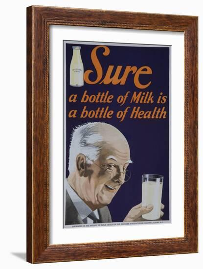 Sure a Bottle of Milk Is a Bottle of Health Poster-null-Framed Giclee Print