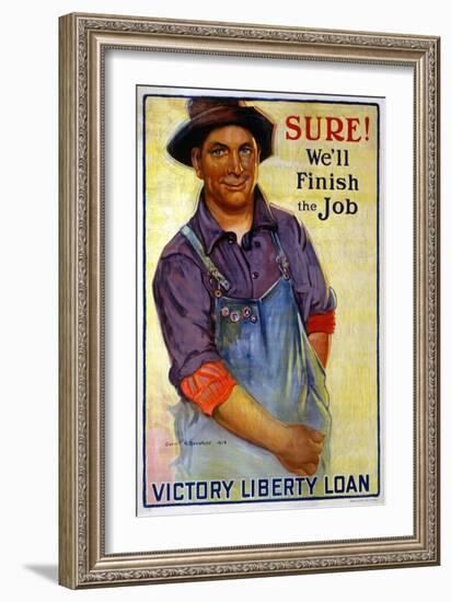 "Sure! We'll Finish the Job", 1918-Gerrit Albertus Beneker-Framed Giclee Print