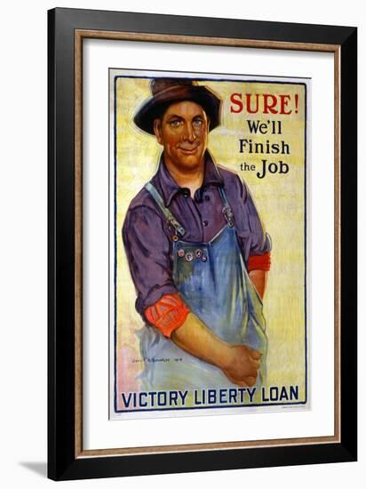 "Sure! We'll Finish the Job", 1918-Gerrit Albertus Beneker-Framed Giclee Print