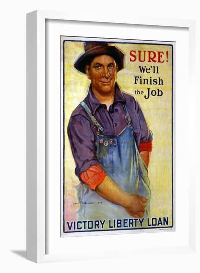 "Sure! We'll Finish the Job", 1918-Gerrit Albertus Beneker-Framed Giclee Print