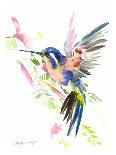 Hummingbird And Orange Flowers-Suren Nersisyan-Art Print