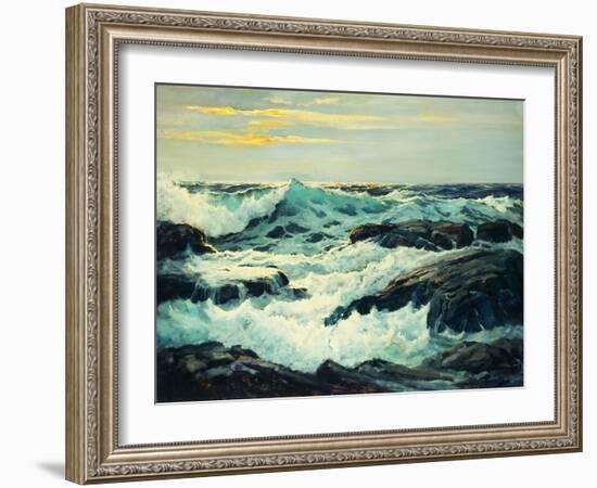 Surf and Headlands-Frederick Judd Waugh-Framed Giclee Print