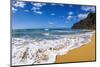 Surf and sand at Polihale Beach, Polihale State Park, Island of Kauai, Hawaii, USA-Russ Bishop-Mounted Photographic Print