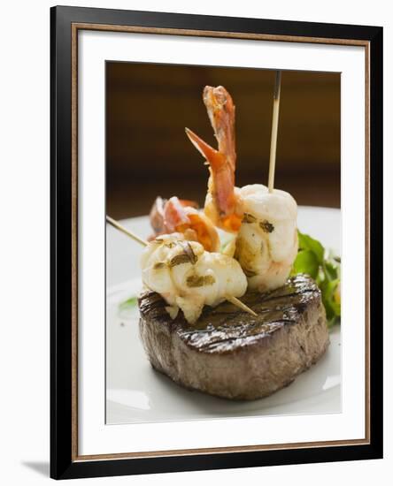 Surf and Turf (Seafood and Beef Steak)-null-Framed Photographic Print