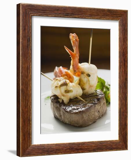 Surf and Turf (Seafood and Beef Steak)-null-Framed Photographic Print