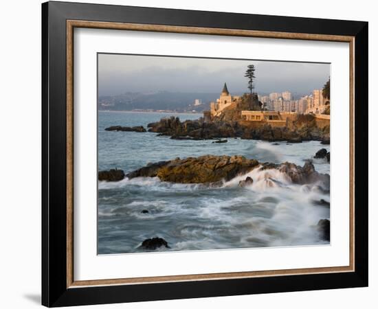 Surf at Playa Los Artistas, Wulff Castel and Resort Hotels, Vina Del Mar, Chile-Scott T^ Smith-Framed Photographic Print