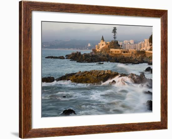 Surf at Playa Los Artistas, Wulff Castel and Resort Hotels, Vina Del Mar, Chile-Scott T^ Smith-Framed Photographic Print