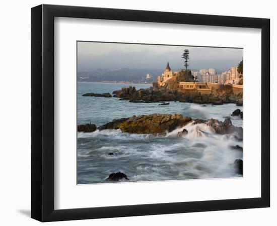 Surf at Playa Los Artistas, Wulff Castel and Resort Hotels, Vina Del Mar, Chile-Scott T^ Smith-Framed Photographic Print