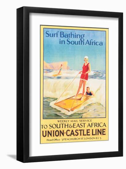 Surf Bathing in South Africa-null-Framed Premium Giclee Print