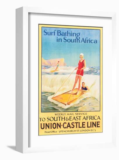 Surf Bathing in South Africa-null-Framed Premium Giclee Print