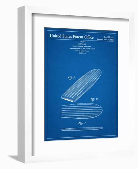 Surf Board Patent-null-Framed Art Print