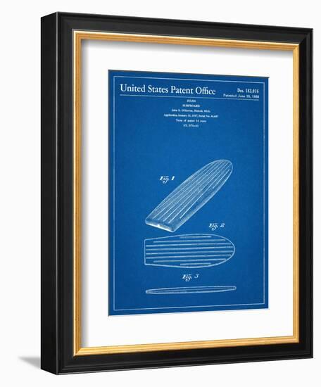 Surf Board Patent-null-Framed Art Print