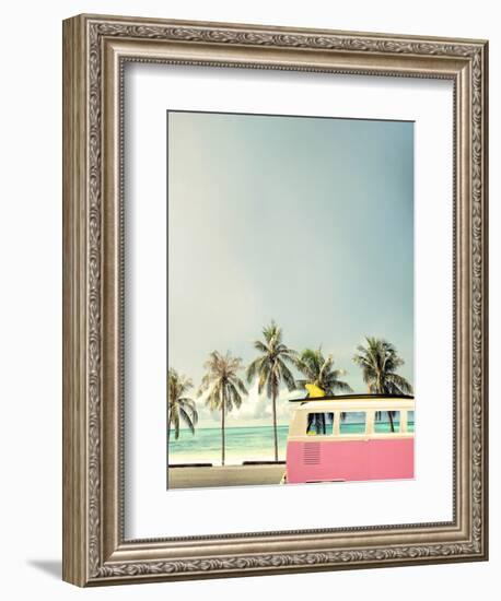 Surf Bus Pink-Design Fabrikken-Framed Photographic Print