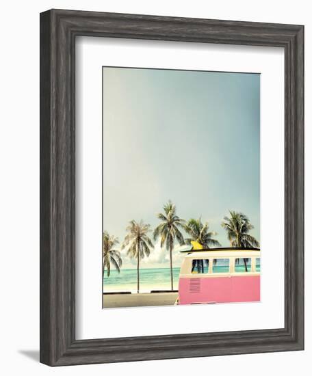 Surf Bus Pink-Design Fabrikken-Framed Photographic Print