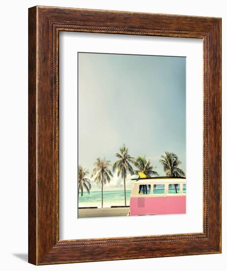 Surf Bus Pink-Design Fabrikken-Framed Photographic Print