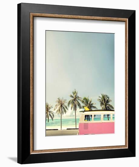 Surf Bus Pink-Design Fabrikken-Framed Photographic Print