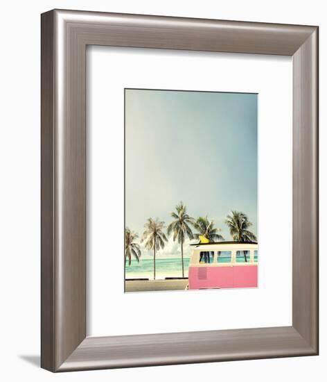 Surf Bus Pink-Design Fabrikken-Framed Photographic Print