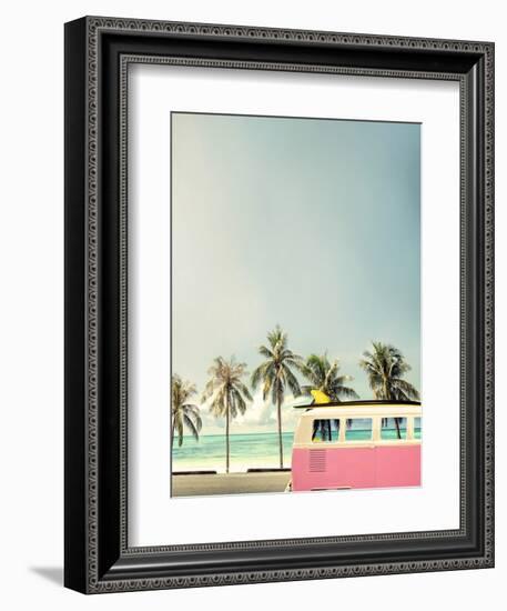 Surf Bus Pink-Design Fabrikken-Framed Photographic Print