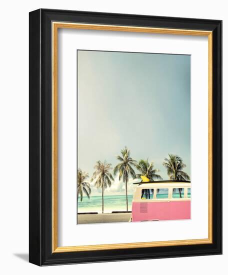 Surf Bus Pink-Design Fabrikken-Framed Photographic Print