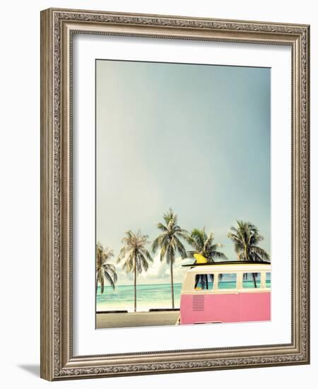 Surf Bus Pink-Design Fabrikken-Framed Photographic Print