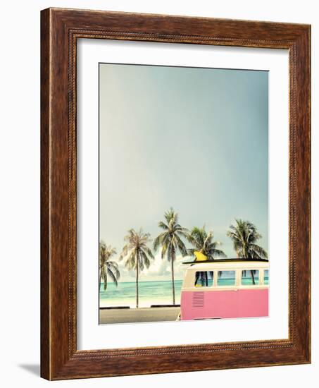 Surf Bus Pink-Design Fabrikken-Framed Photographic Print