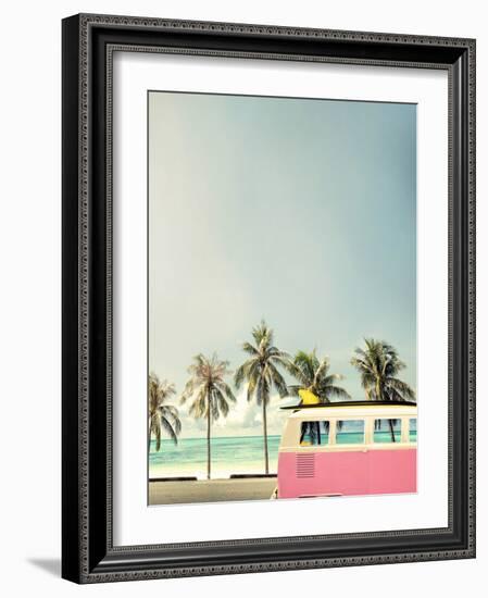 Surf Bus Pink-Design Fabrikken-Framed Photographic Print