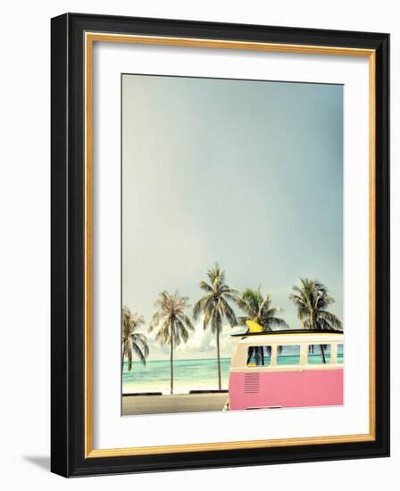 Surf Bus Pink-Design Fabrikken-Framed Photographic Print