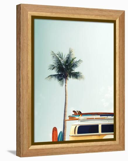 Surf Bus Yellow-Design Fabrikken-Framed Premier Image Canvas