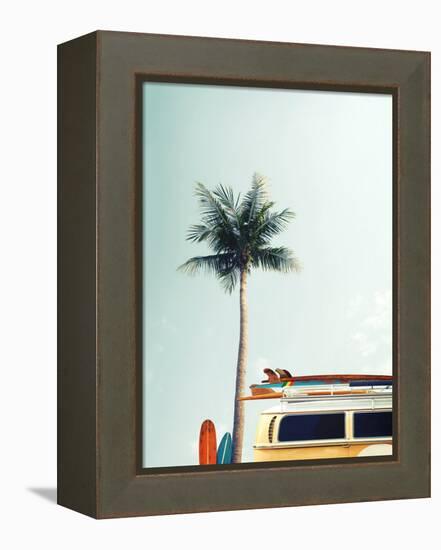 Surf Bus Yellow-Design Fabrikken-Framed Premier Image Canvas
