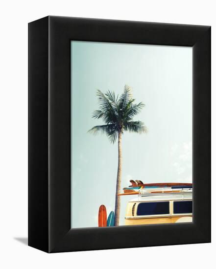 Surf Bus Yellow-Design Fabrikken-Framed Premier Image Canvas