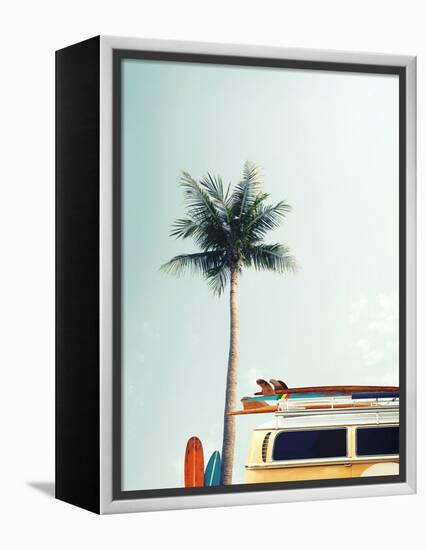 Surf Bus Yellow-Design Fabrikken-Framed Premier Image Canvas