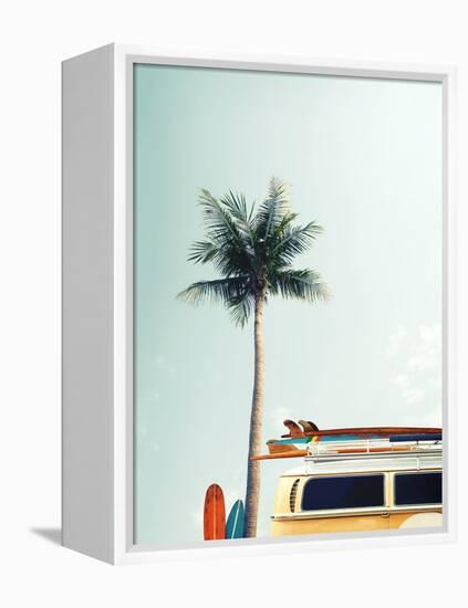 Surf Bus Yellow-Design Fabrikken-Framed Premier Image Canvas