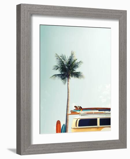 Surf Bus Yellow-Design Fabrikken-Framed Photographic Print