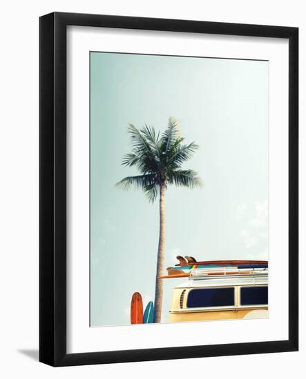 Surf Bus Yellow-Design Fabrikken-Framed Photographic Print