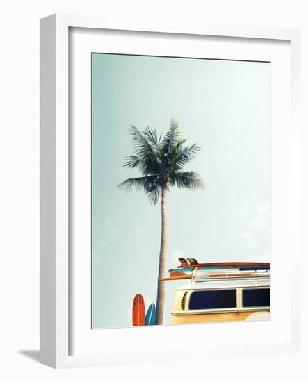 Surf Bus Yellow-Design Fabrikken-Framed Photographic Print