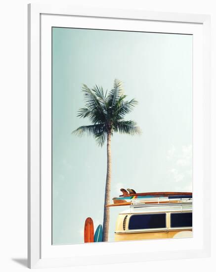 Surf Bus Yellow-Design Fabrikken-Framed Photographic Print