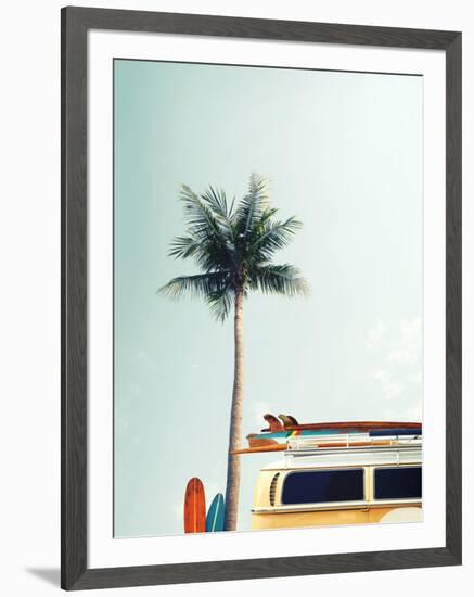 Surf Bus Yellow-Design Fabrikken-Framed Photographic Print