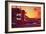 Surf Motel at Sunset, Retro-null-Framed Art Print