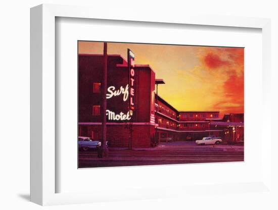 Surf Motel at Sunset-Found Image Press-Framed Photographic Print